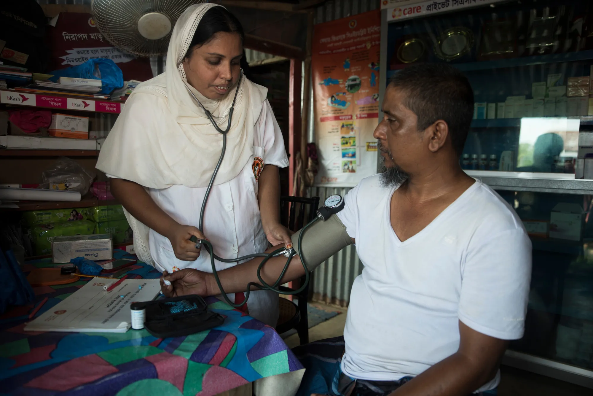 Frontline community health worker providing essential services in Bangladesh